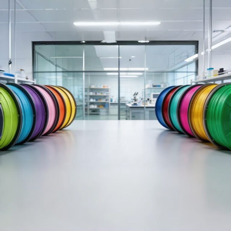 Colorful 3D printing filament spools for PLA, PETG and ABS materials