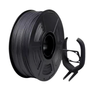 ASA 3D printer filament black spool with printed engineering mechanical component