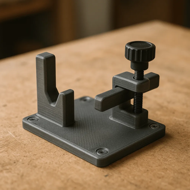 3D printed carbon fiber reinforced filament tooling fixture with screw clamp for industrial application