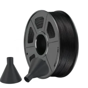 PA12 nylon 3D printer filament black spool with printed engineering mechanical model