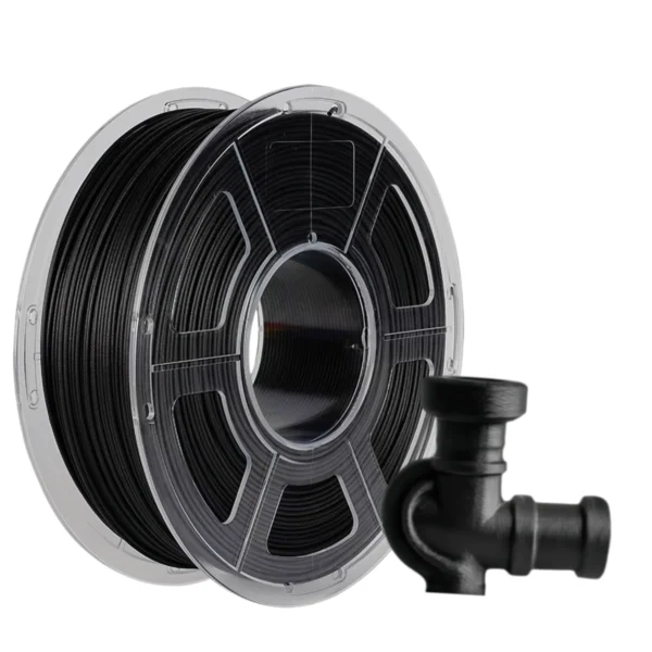 PA6-GF glass fiber reinforced nylon filament black spool with printed industrial engineering part
