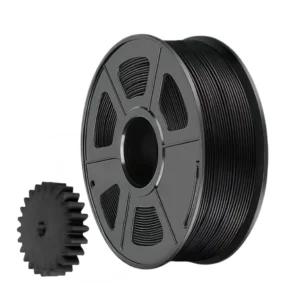 pc-cf-3d-printing-filament-engineering-parts PC-CF carbon fiber reinforced polycarbonate 3D printer filament black spool with engineering part model
