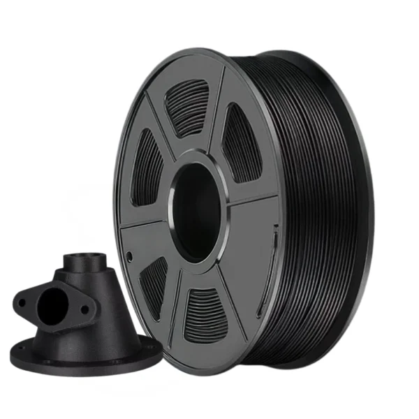 PET-GF carbon fiber reinforced PET 3D printer filament black spool with printed engineering mechanical part