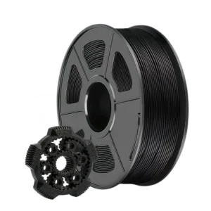 PETG-GF glass fiber reinforced PETG filament black spool with printed entertainment model