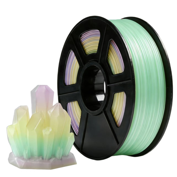 crystal tri color PLA model with transparent crystal design