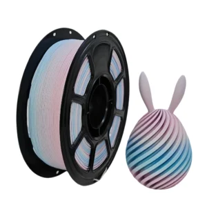 pla-matte-rainbow-3d-printing-filament-rabbit PLA matte rainbow filament spool with printed rabbit model