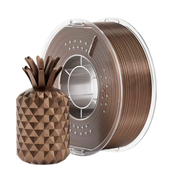 pla-metallic-3d-printing-filament-engineering-model metallic PLA filament spool with printed engineering component model