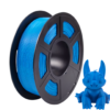 PLA plus filament blue spool with printed toy model