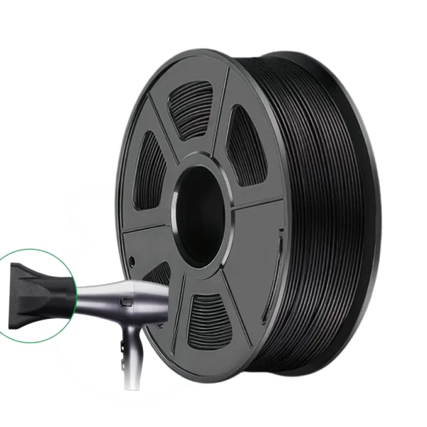 PPA-CF carbon fiber reinforced polyphthalamide filament black spool with heat resistant hair dryer nozzle model