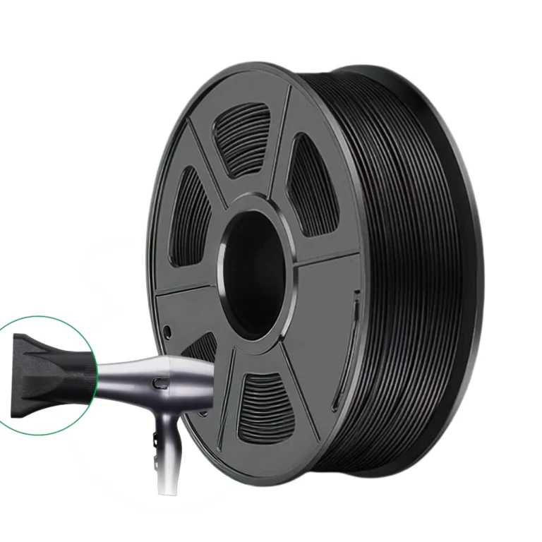 PPA-CF carbon fiber reinforced polyphthalamide filament black spool with heat resistant hair dryer nozzle model
