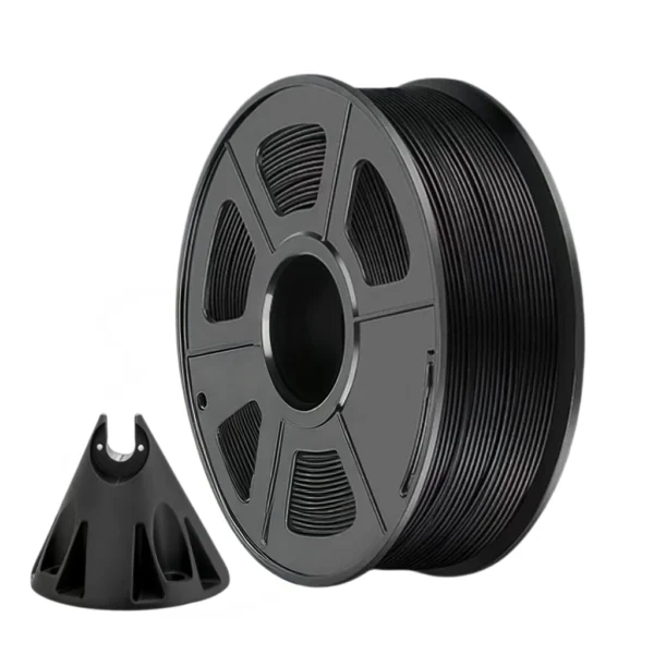 PPS-CF high temperature carbon fiber PPS 3D printer filament black spool with printed engineering industrial part