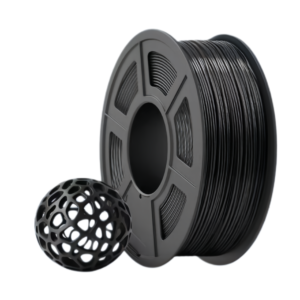 tpu-flexible-3d-printing-filament-soccer-ball TPU flexible filament black spool with printed small football model