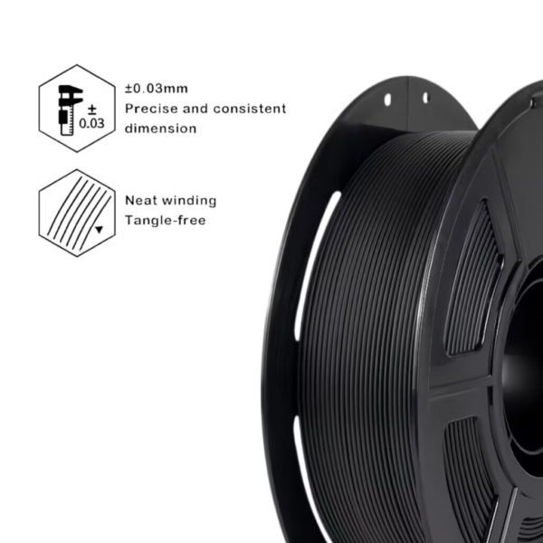 black-3d-printer-filament-precision-winding-main.webp Black Basic PLA Filament 1.75mm 1kg – Professional Matte 3D Printing Material | OEM/ODM Bulk Supply