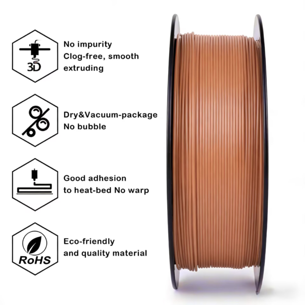 Terracotta PLA+ Filament 1.75mm 1kg – Toughened PLA for Smooth, Reliable FDM 3D Printing (Bulk & OEM/ODM)