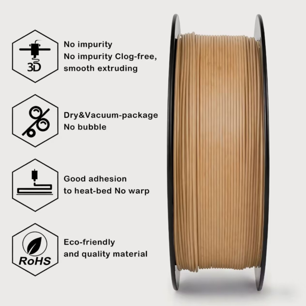 Sand Yellow Basic PLA Filament 1.75mm 1kg – Consistent Dimensional Accuracy for FDM 3D Printing | OEM/ODM Bulk Supply