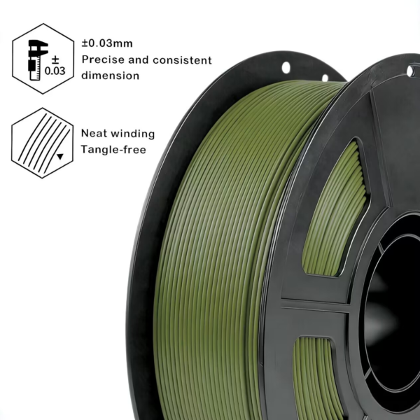 olive-green-3d-printer-filament-precision-winding-main.webp Olive Green Basic PLA Filament 1.75mm 1kg – Consistent Color & Reliable Extrusion for FDM 3D Printing (Bulk & OEM/ODM)