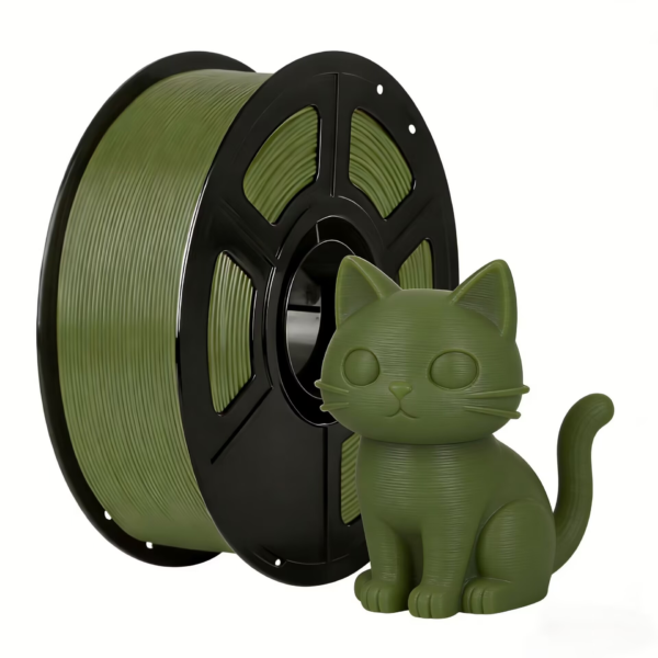 olive-green-3d-printer-filament-spool-cat-model-main.webp Olive Green Basic PLA Filament 1.75mm 1kg – Consistent Color & Reliable Extrusion for FDM 3D Printing (Bulk & OEM/ODM)