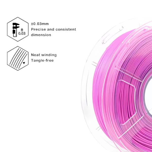 Aurora Rainbow PLA Filament 1.75mm 1kg – Rich Magenta-Purple Gradient for FDM 3D Printing, Optimized for Character & Organic Modeling (Wholesale OEM/ODM)