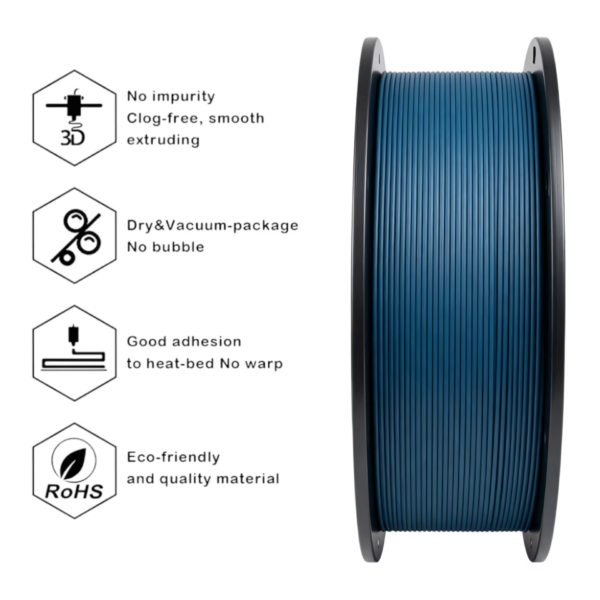 Matte Blue PLA Filament 1.75mm 1kg | Dimensional Accuracy +/- 0.03mm | Batch Consistent | OEM/ODM Bulk Supply