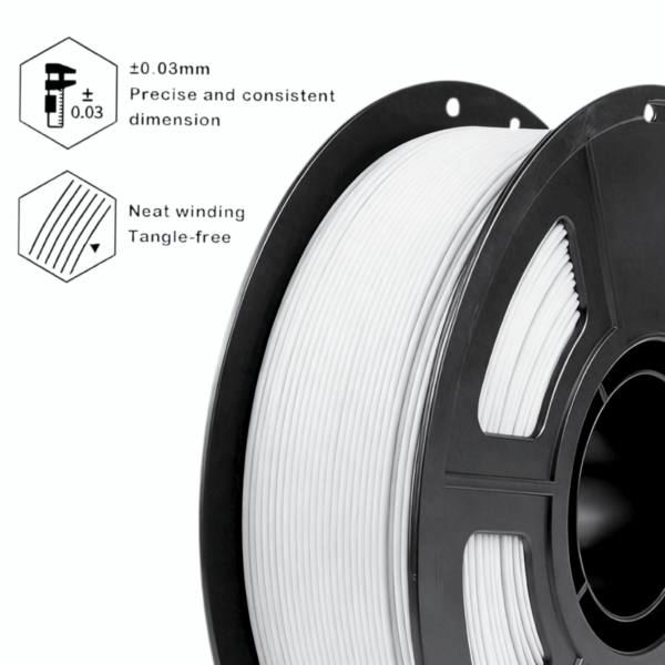 White PLA+ Filament 1.75mm 1kg – Toughened PLA with High Detail Resolution for Architectural Models & Functional Parts (Bulk OEM/ODM)